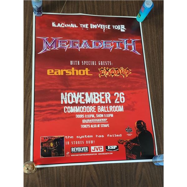 Megadeth Concert Advertisement Poster