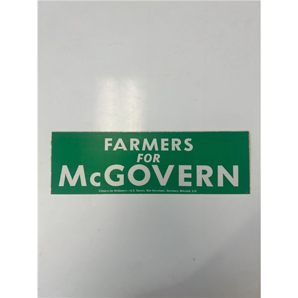Farmers for McGovern campaign bumper sticker