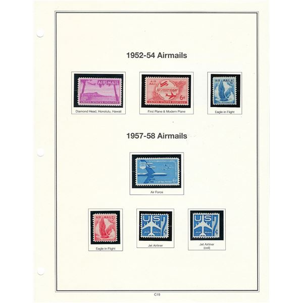 USA 1952-54 1957-58 Airmails Stamps sheet C46 - C52