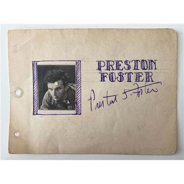 Preston S. Foster original signature with photo