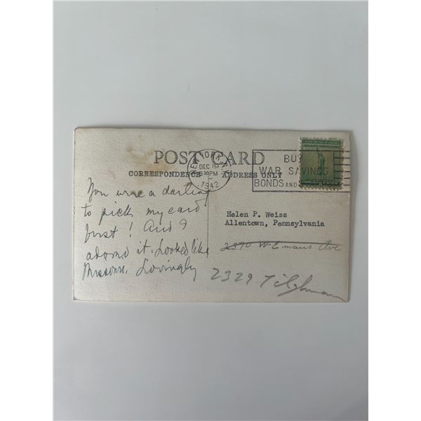 1942 Mary Margaret McBride signed postcard