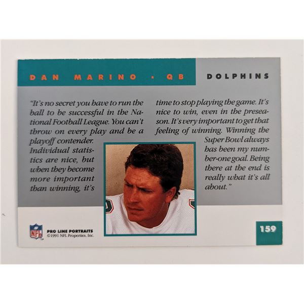 Dan Marino Miami Dolphins Pro Line Portraits Card