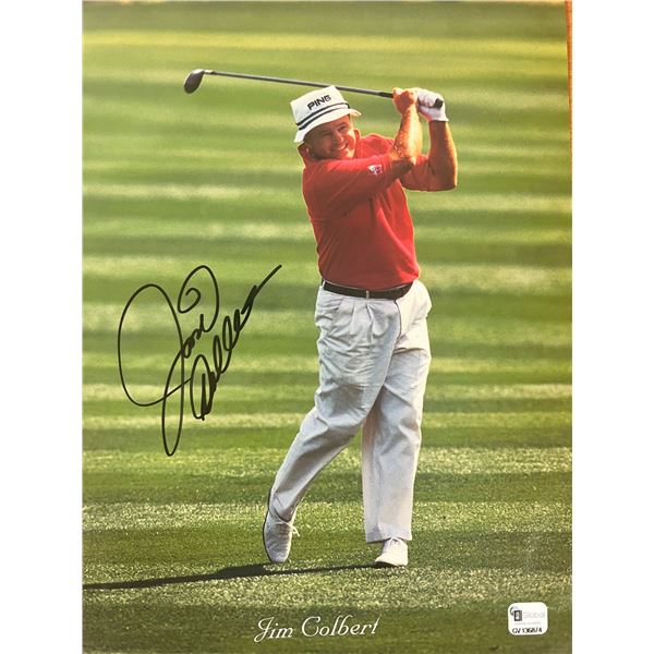 Professional golfer Jim Colbert signed magazine page