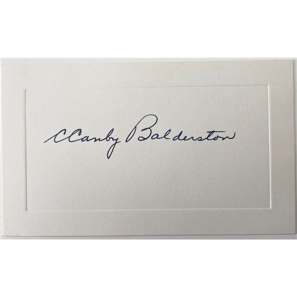 Former Vice Chair of the Federal Reserve C. Canby Balderston original signature