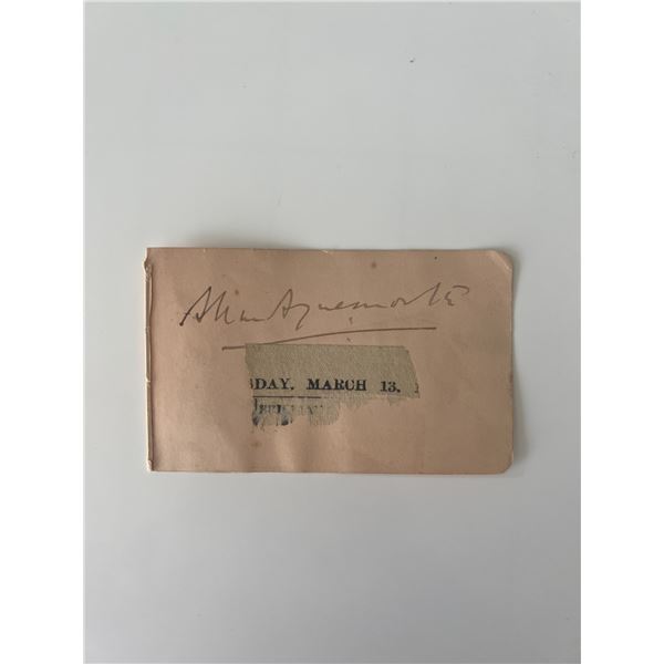 Allan Aynesworth original signature