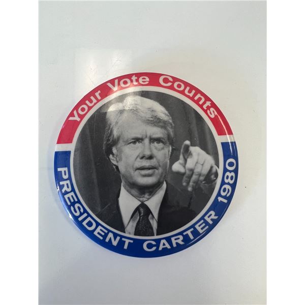 1980 President Carter vintage pin