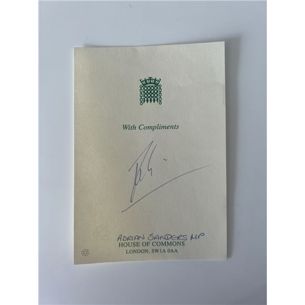 Member of Parliament Adrian Sanders original signature