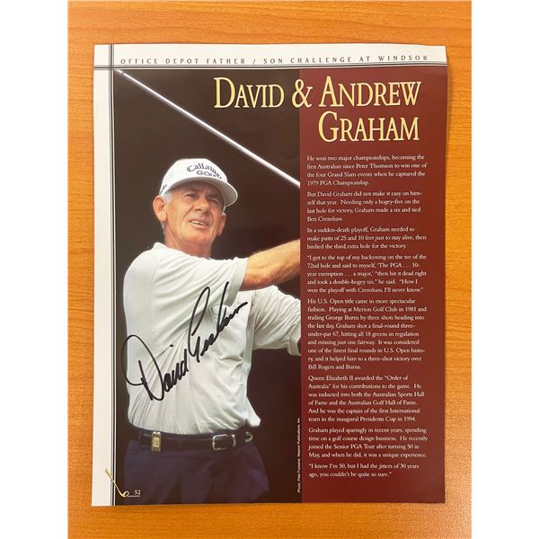 David Graham signed Office Depot Father/Son Challenge profile page