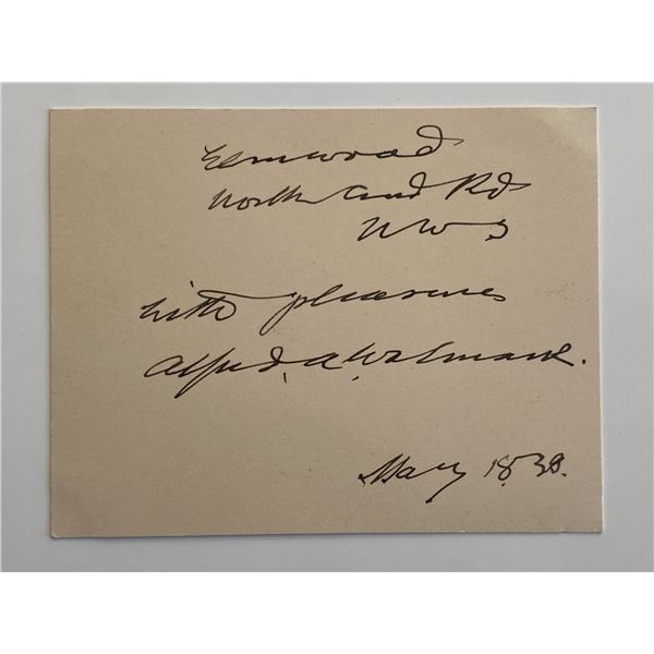 Alfred Wolmark signed note