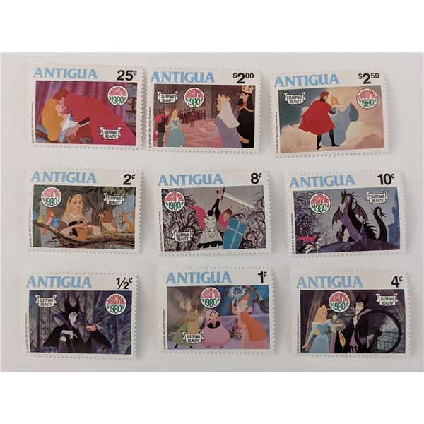 Walt Disney's Sleeping Beauty Stamp Set - Antigua - Christmas 1980
