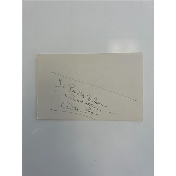 Silent film star Anita Page original signature