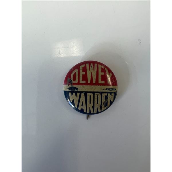 Dewey-Warren campaign pin