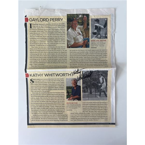 Professional Golfer Kathy Whitworth signed magazine page