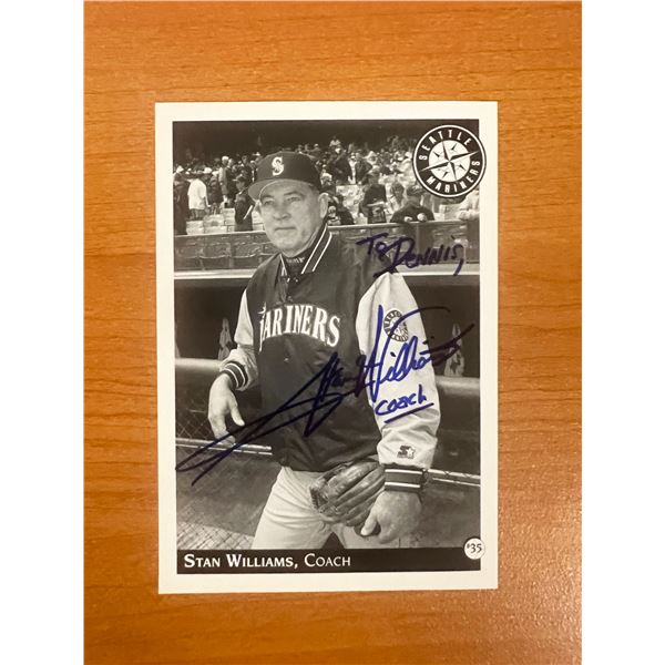 1998-99 Seattle Mariners Coach Stan Williams Signed Photo