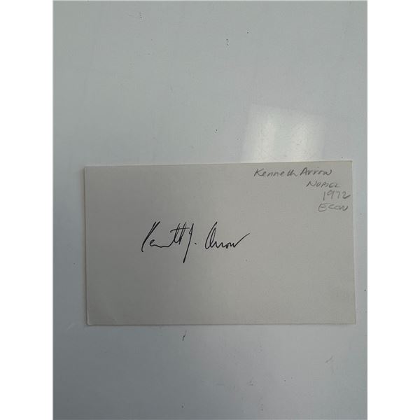 Economist and author Kenneth Arrow original signature