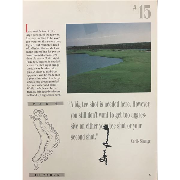 Professional golfer Dave Rummells signed magazine page