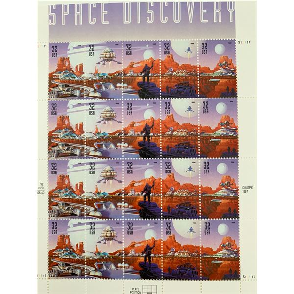 USPS Space Discovery - Sheet of Twenty 32 Cent Stamps Scott 3238