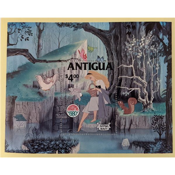 Walt Disney's Sleeping Beauty $4.00 Stamp - Antigua - Christmas 1980