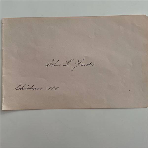 John Le Yard signature cut 1880