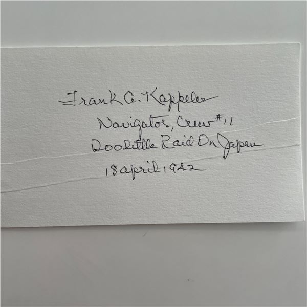 WW2 Dolittle Raid Frank A. Kappeler original signature