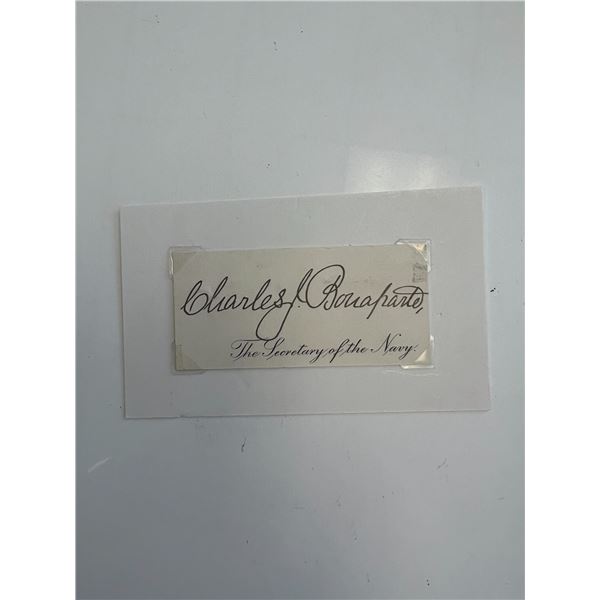 U.S. Attorney General Charles Bonaparte original signature