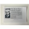 Image 1 : JFK Assassination Jim Deverman signed newspaper print