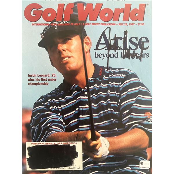 Justin Leonard signed 1997 Golf World magazine