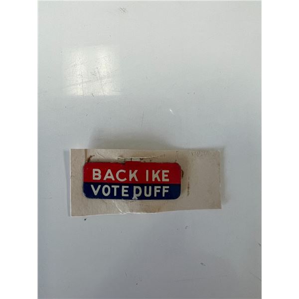 Back Ike Vote Duff lapel