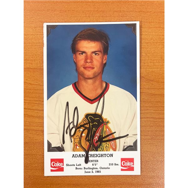 Adam Creighton 1989-90 Official Chicago Blackhawks Photo