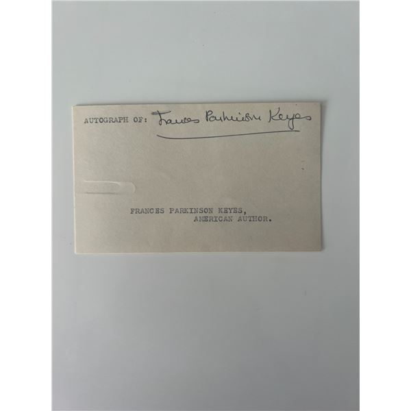 Author Frances Parkinson Keyes original signature