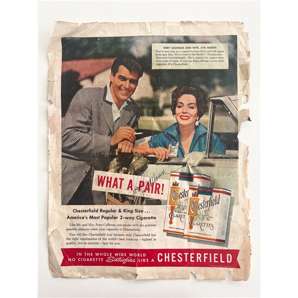 The Texan Rory Calhoun signed magazine ad page