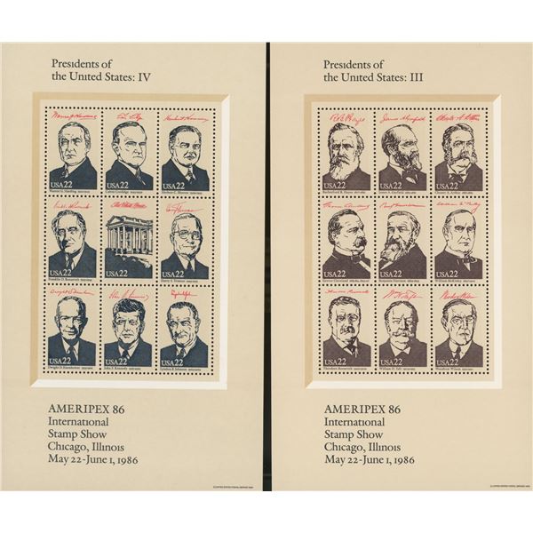 1986 Ameripex '86 Presidents of the United States, sheet set