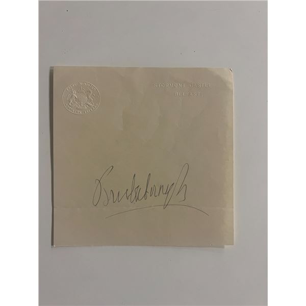 Prime Minister Basil Brooke, 1st Viscount Brookeborough signed envelope