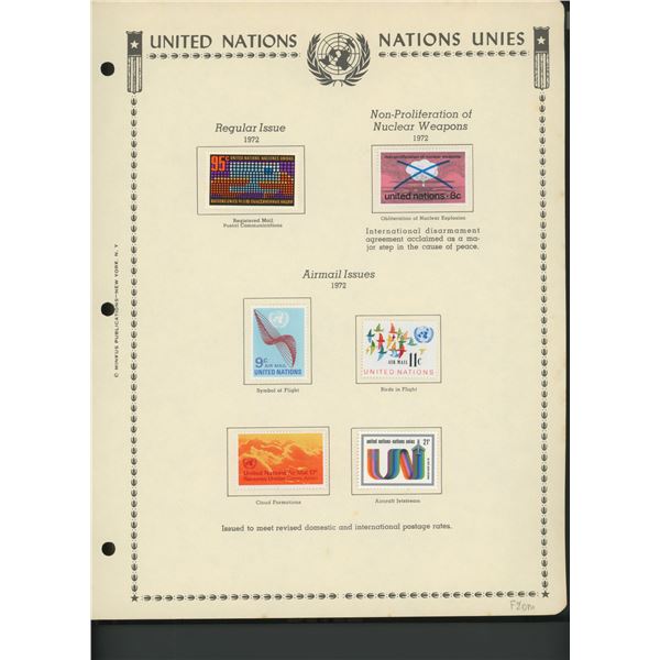 United Nations New York Stamps 1972