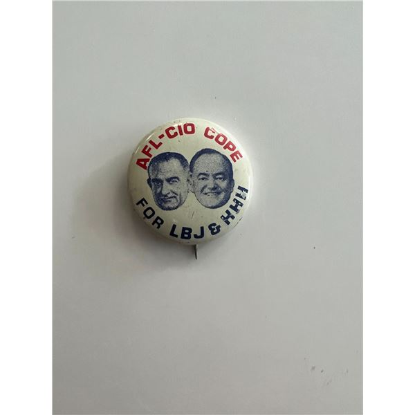 1964 AFL-CIO for LBJ & HHH political pin