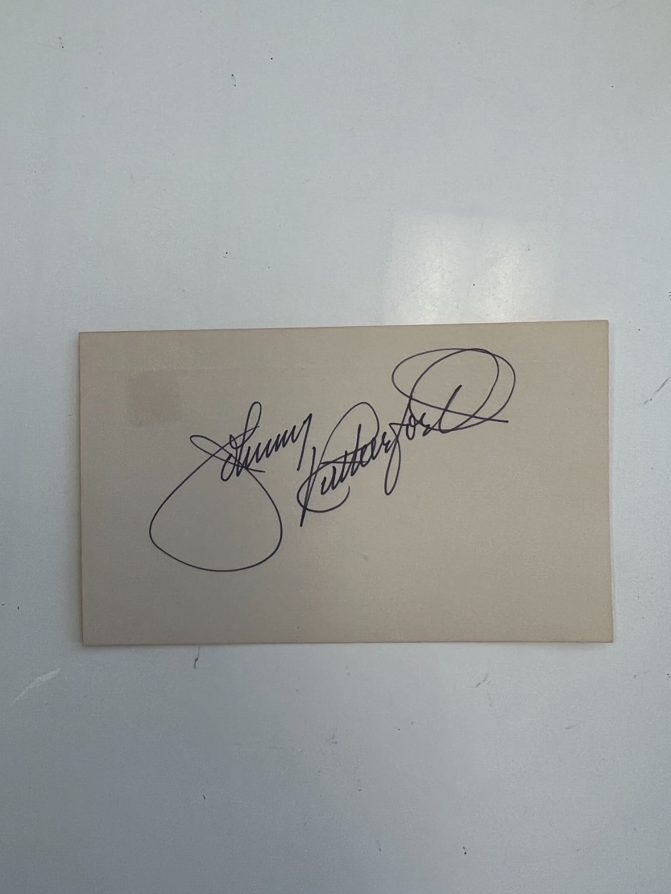 Indy race car driver Johnny Rutherford original signature