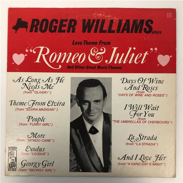 Roger Williams Love Theme from Romeo and Juliet and Other Great Movie Themes Album
