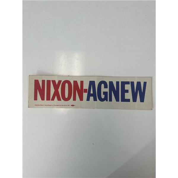 Nixon- Agnew presidential campaign bumper sticker