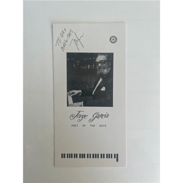 Pianist Jorge Garcia signed program