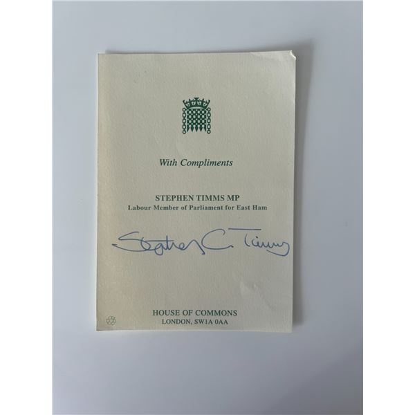 Member of Parliament Stephen Timms original signature