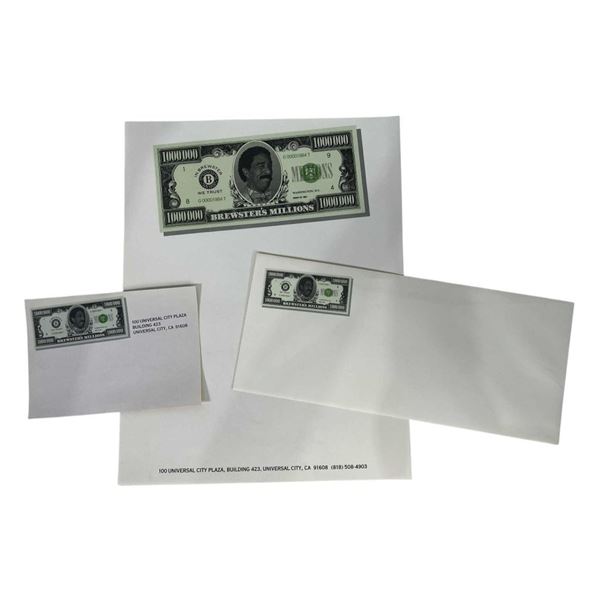 Brewster's Millions (1985) - Stationary Paper Set From Producer's Joel Silver's Desk