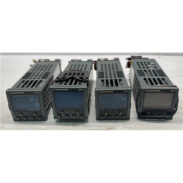 (4) Eurotherm #2416/CC/VH/LH/XX/XX/YE/GER/XXXXX/XXXXXX Temperature Controllers
