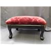 Image 2 : Red Velvet Foot Stool Ottoman