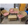Image 1 : Wicker Patio Set Sofa 2 Chairs Table and Cushions