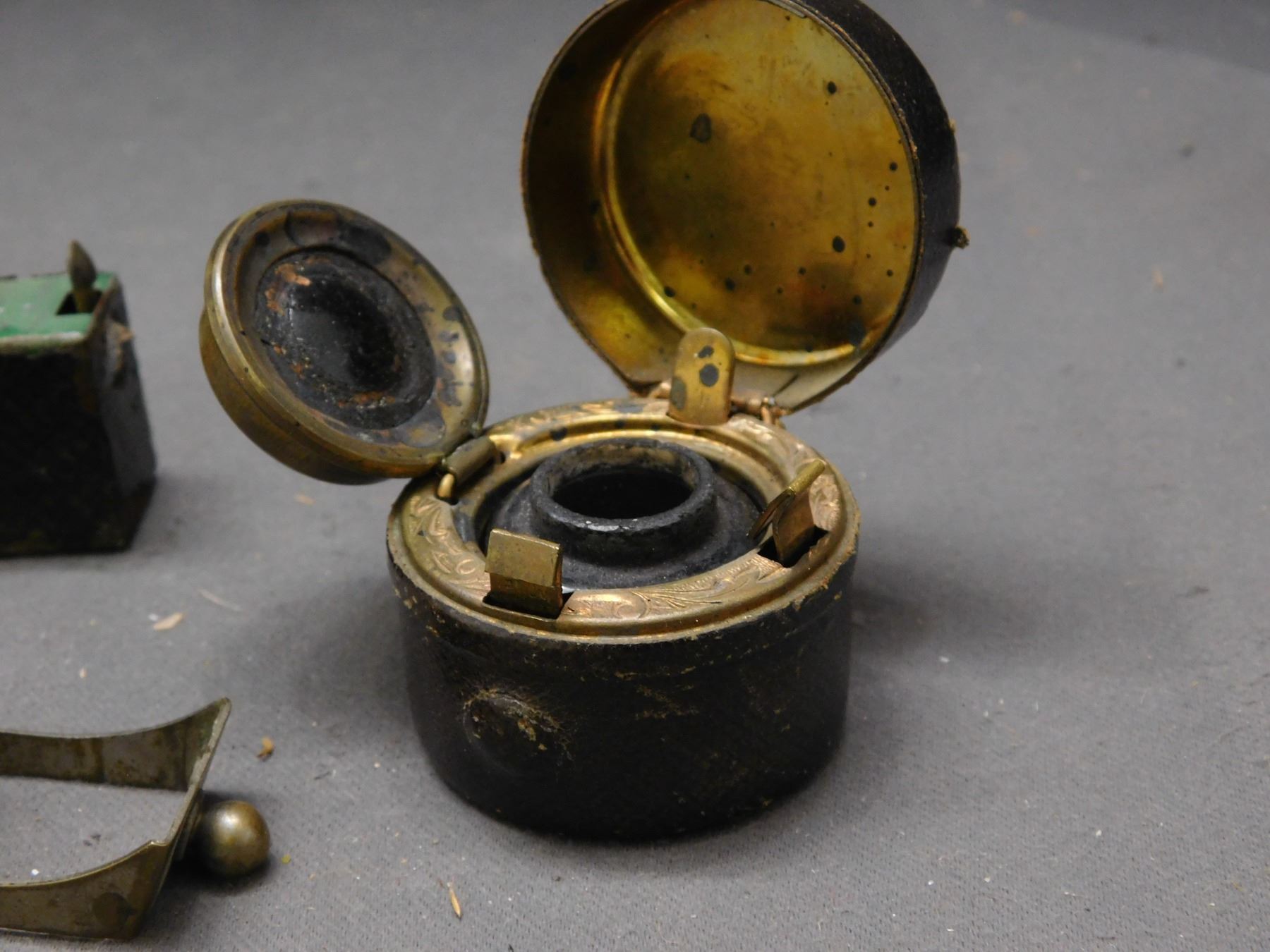 Lot of 3 Antique Portable Ink Wells