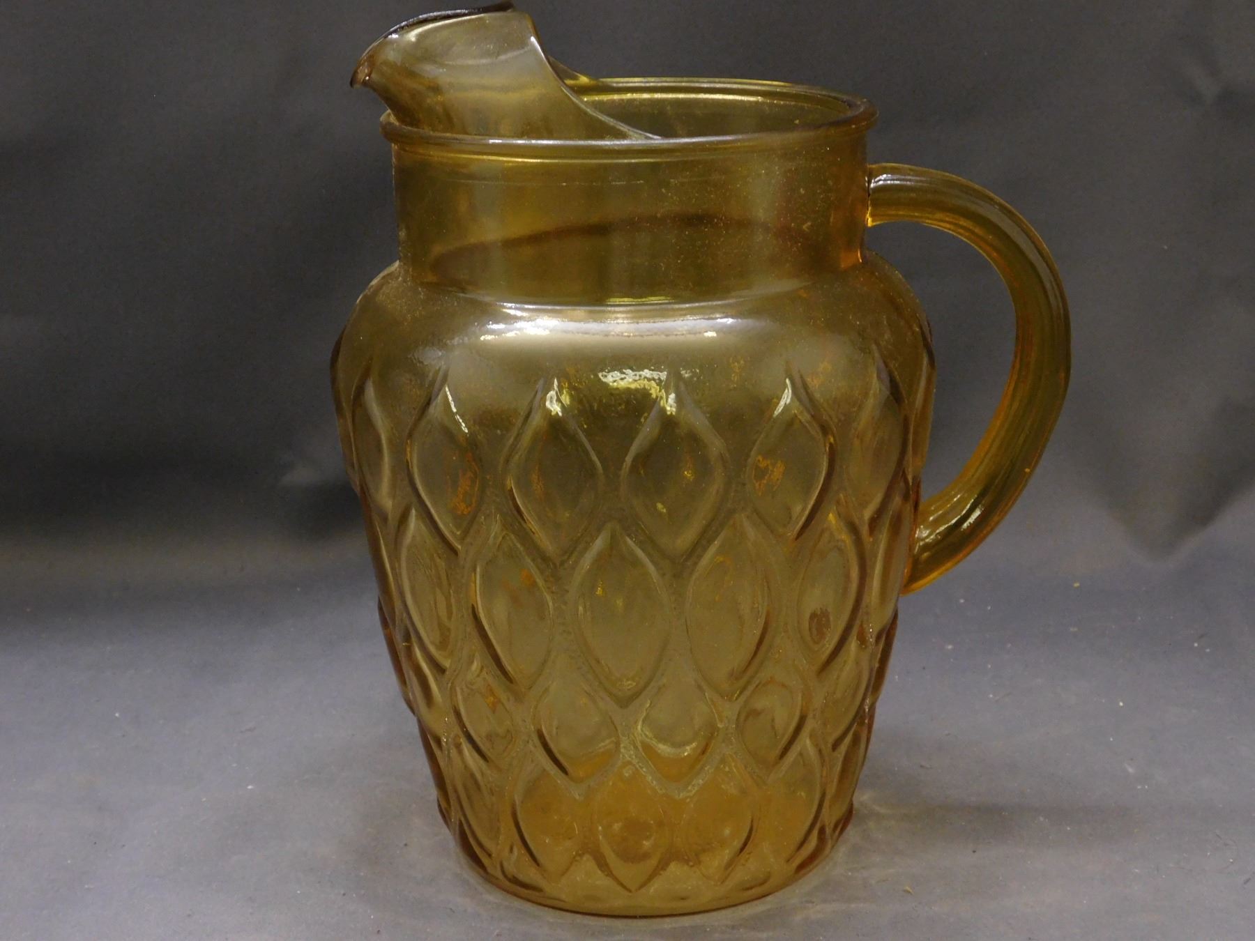 Vintage Libby Glass Madrid Amber Pitcher