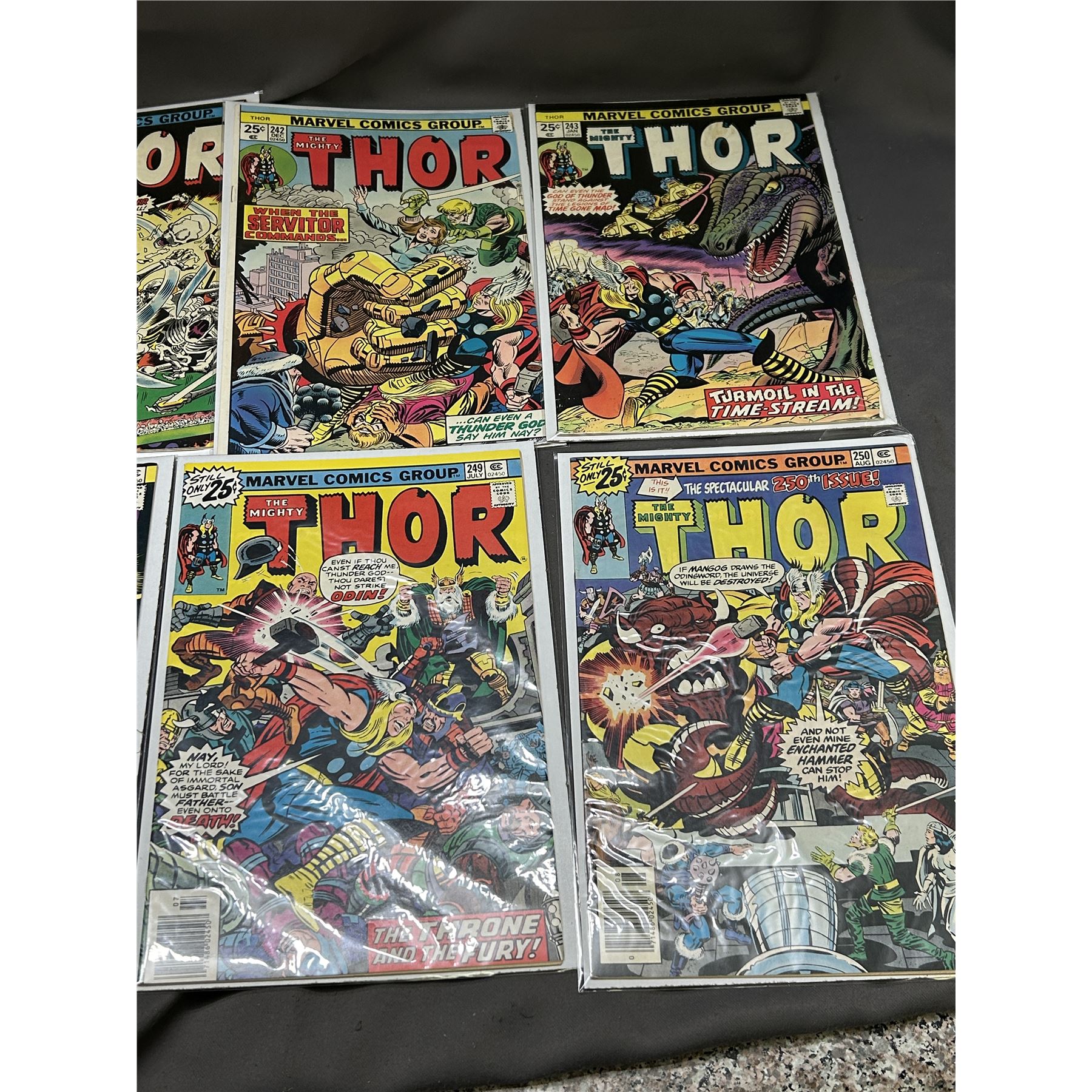 Lot of 10 Thor Marvel Comics Issues Ranging from #237-250