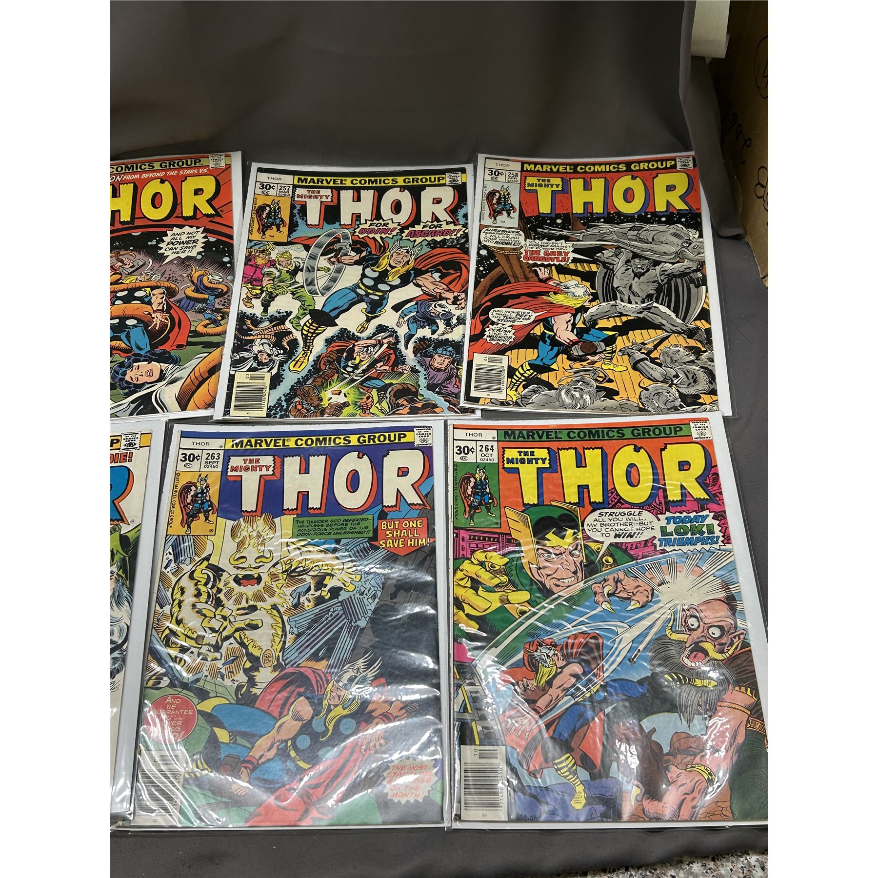 Lot of 12 Thor Comics Issues Ranging from #252-264