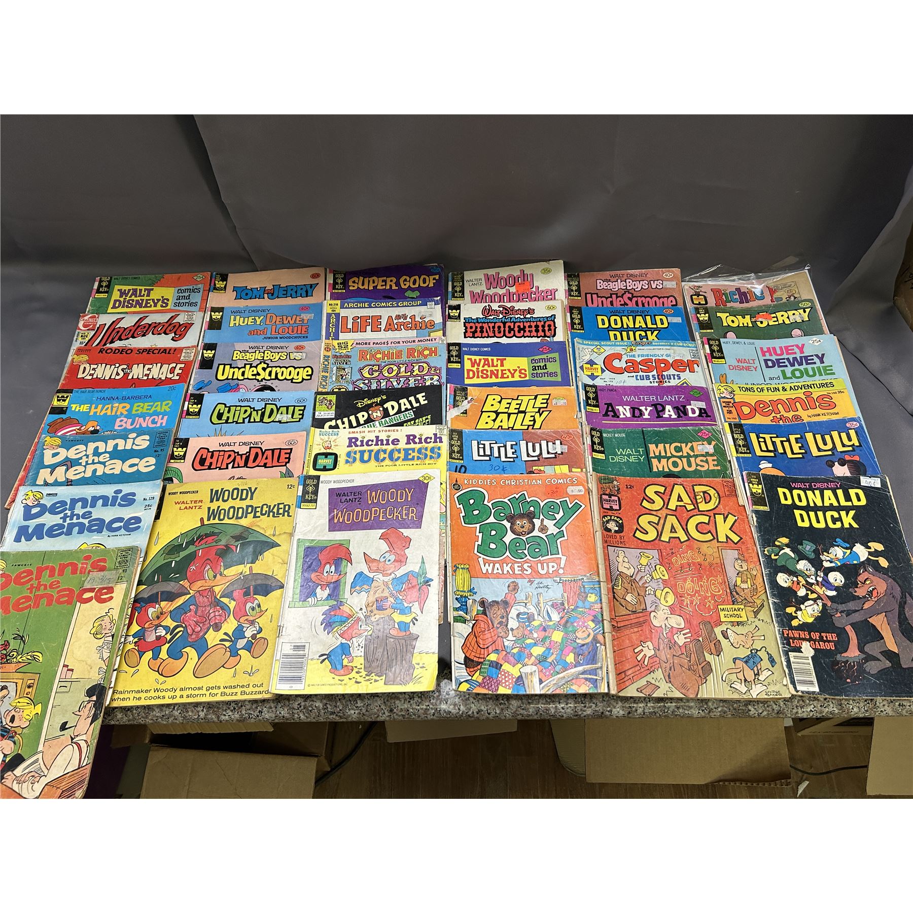 Lot of 37 Vintage Comic Books Gold Key Disney, Richie Rich, Uncle ...