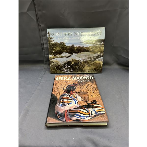 Lot of 2 Oversized Hardcover Coffee Table Books Africa Adorned, North by Northeast